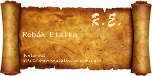 Rebák Etelka névjegykártya